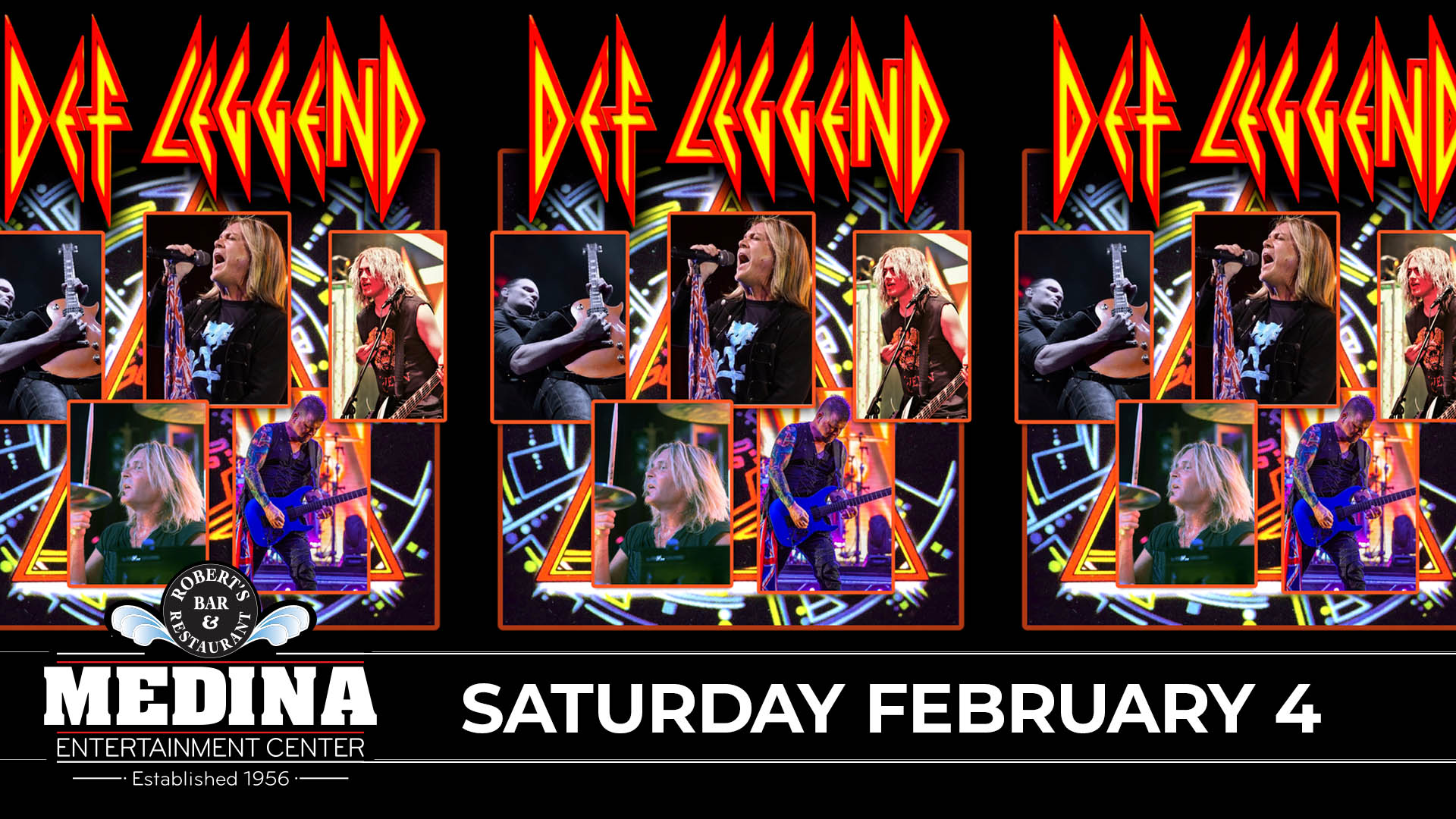 DEF LEGGEND Def Leppard Tribute with guest HEARTLESS Medina Entertainment Center Saturday, February 4, 2023 Doors: 7:00 PM | Music: 8:00 PM | 21+ GA Ticket Prices: $17 Advance / $22 Day Of Show plus applicable fees