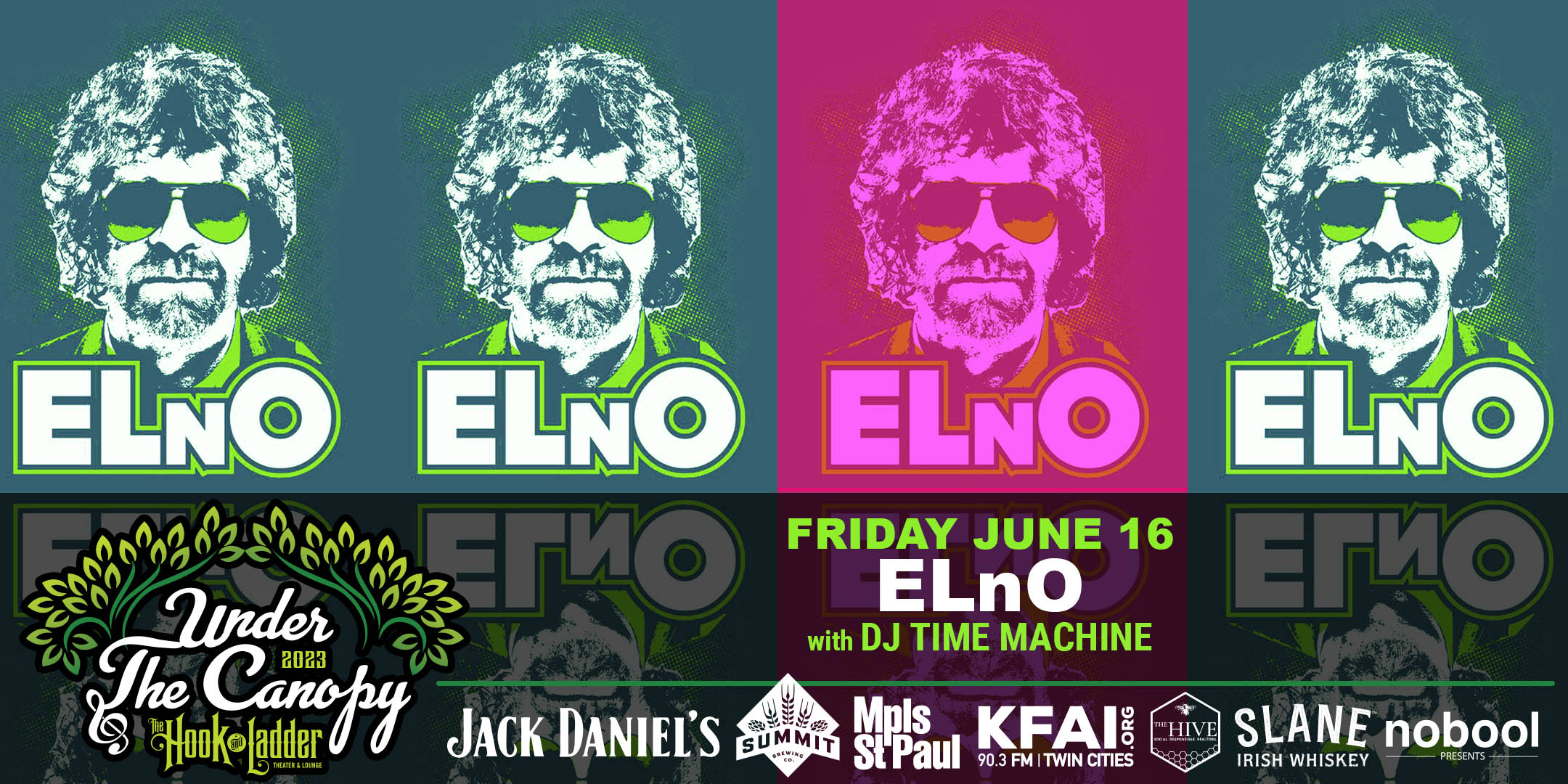 An Evening with ELnO and DJ Time Machine Friday, June 16 Under The Canopy at The Hook and Ladder Theater "An Urban Outdoor Summer Concert Series" Doors 6:00pm :: Music 7:00pm :: 21+ Reserved Seats: $40 GA: $24 ADV / $30 DOS *Does not include Fees