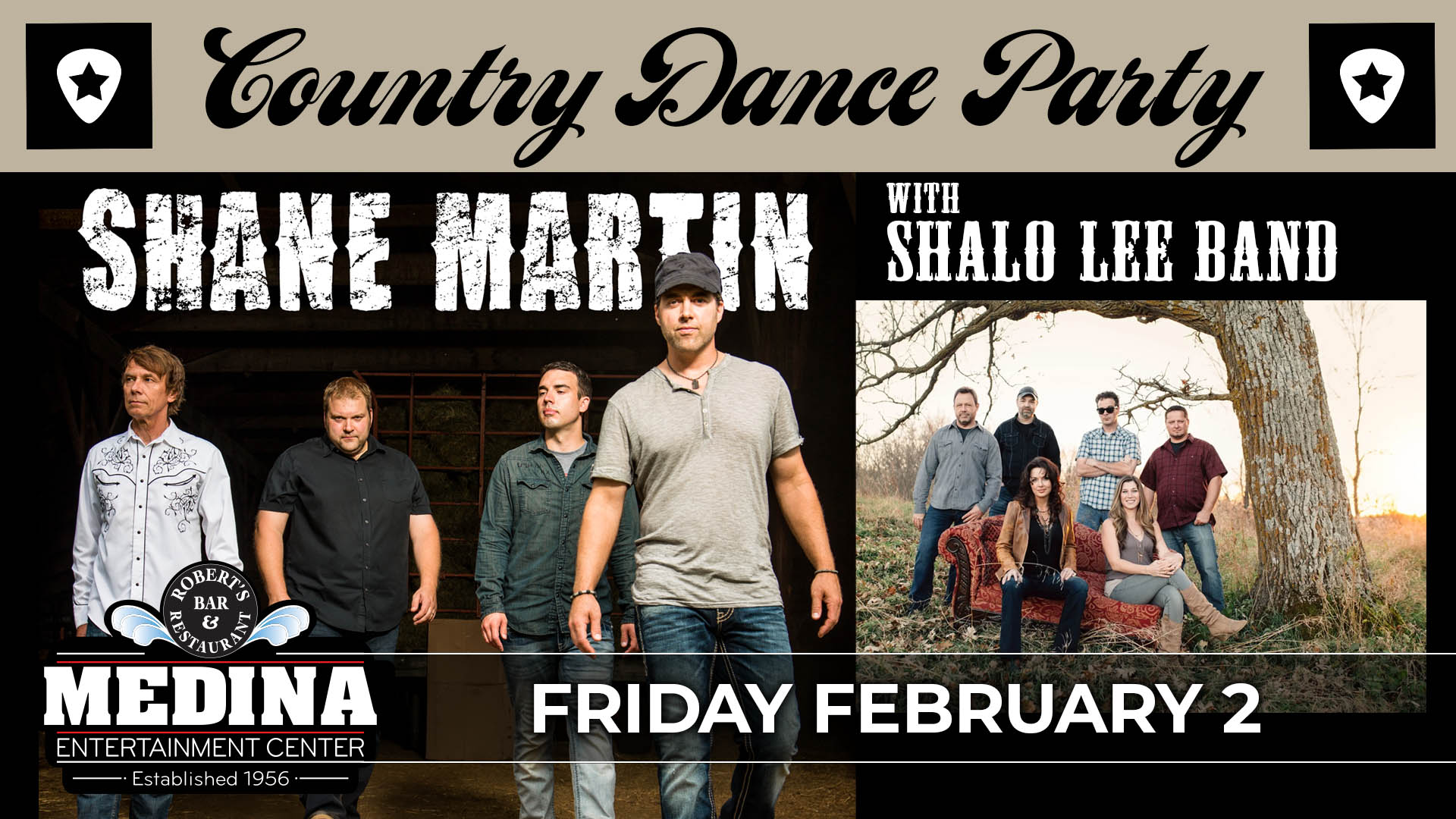 Shane Martin with Shalo Lee Medina Entertainment Center Friday, February 2nd, 2024 Doors: 7:00PM | Music: 8:00PM | 21+ Tickets on-sale Friday, January 12 at 11AM $17 Advance / $22 Day of Show plus applicable fees