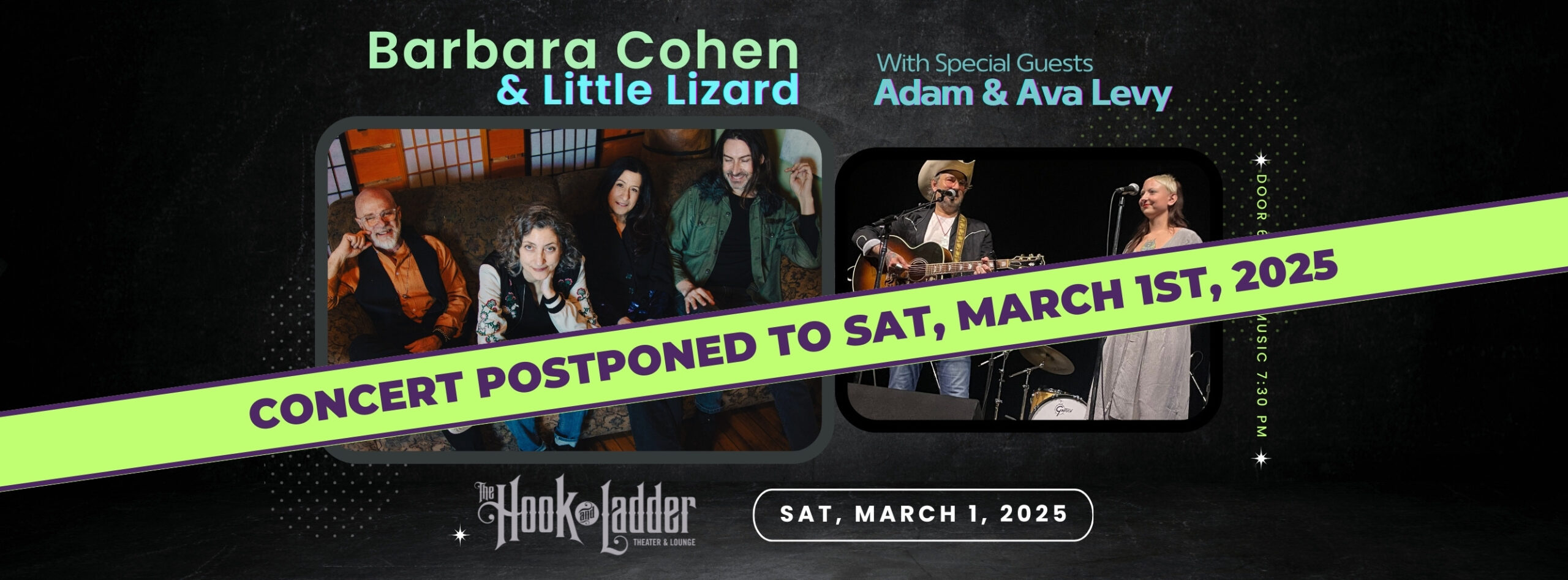 Barbara Cohen & Little Lizard Reunion Concert With Special Guests Adam & Ava Levy Saturday, March 1 2025 at The Hook and Ladder Theater Doors 6:30 pm / Music 7:30 pm / 21+ $20 Adv/ $25 Day of Show