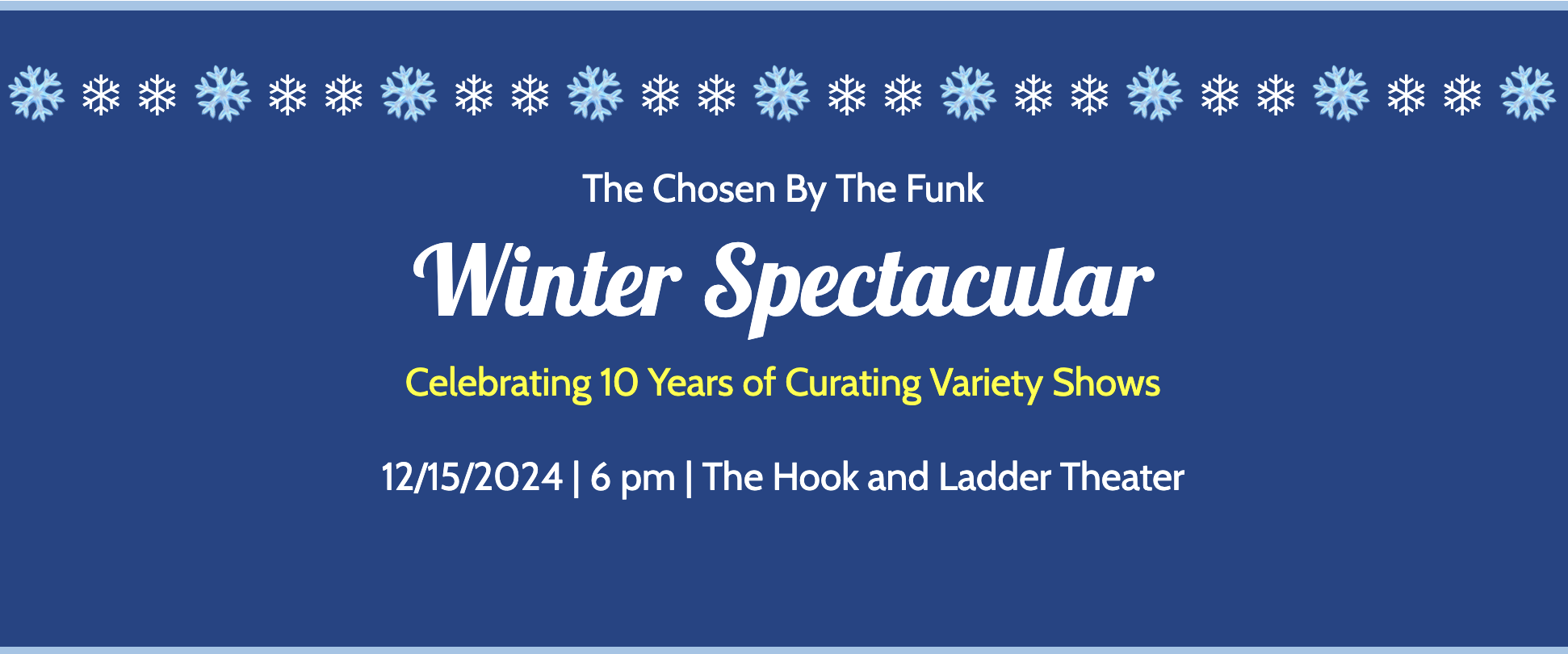 Bobby Kahn’s Holiday Family Dance Party Sunday December 15 Hook and Ladder Theater Doors: 5:30 :: Show: 6:00 $10 ADV / $15 DOS