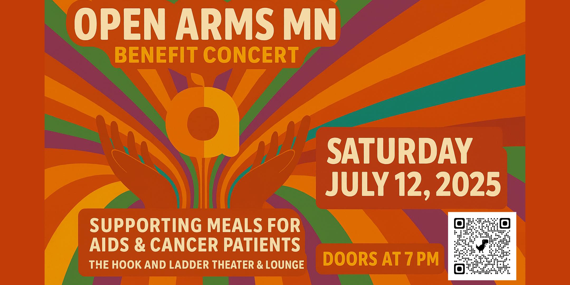 Music with Open Arms Saturday, July 12, 2025 Hook & Ladder Theater Doors 7:00pm :: Music 8:00pm :: 21+ GA: $25 Box-Office / $26.08 Online / $30 Door