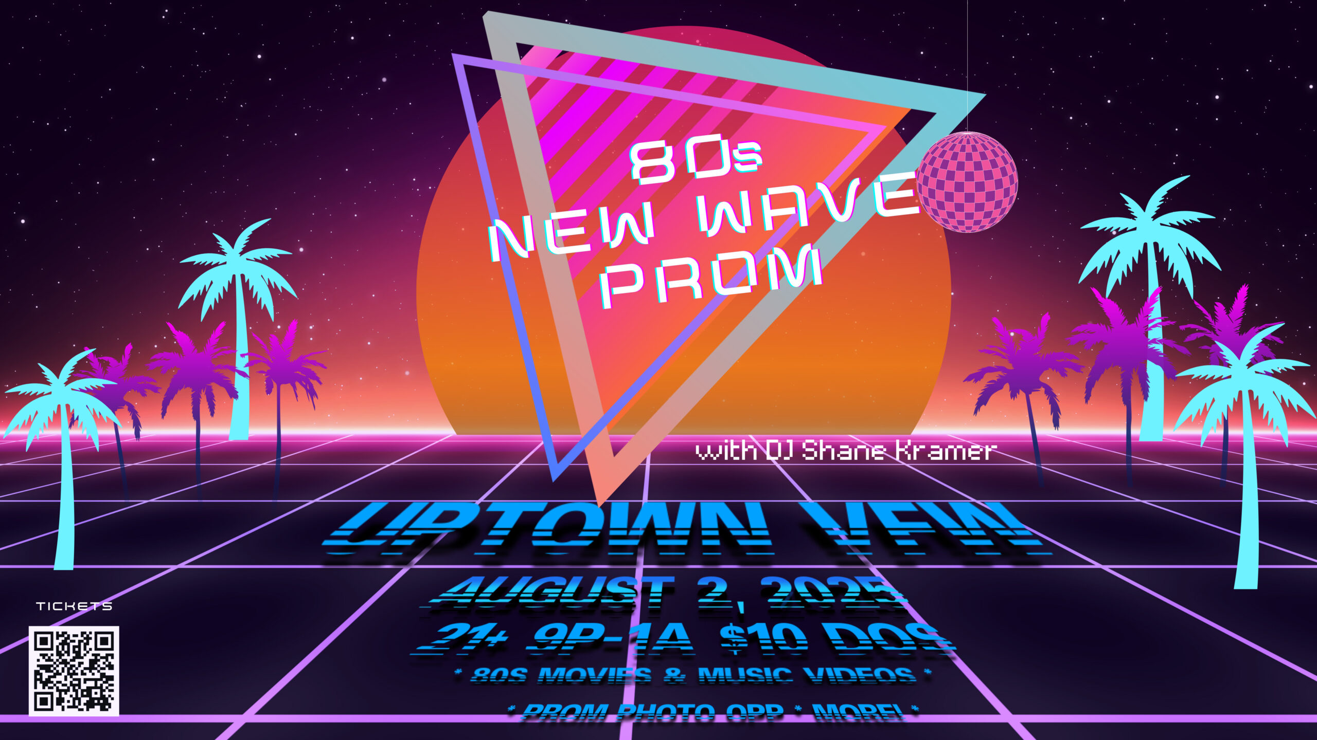 3rd Annual 80s New Wave Prom! Saturday, August 2nd James Ballentine "Uptown" VFW Post 246 Doors 9:00pm :: Music 9:00pm :: 21+ $10 ADV (Box-Office) / $12.16 ADV (Online) / $15 DOOR
