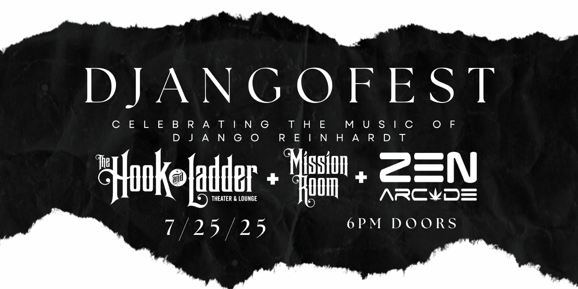 The Twin Cities DJANGOFEST Festival FEATURING ARTISTS FROM: Twin Cities Hot Club, Parisota Hot Club, Mill City Hot Club, Hot Club Mania, Mississippi Hot Club, The Red Hot Dianco Peppers, Ryan Picone Quartet, & The Gentemen's Anti - Temperance League Friday, July 25, 2025 The Hook and Ladder Theater Doors 6:00pm :: Music 7:00pm :: 21+ GA: $15 ADV (Box-Office) / $17.32 ADV (Online) / $20 DOOR