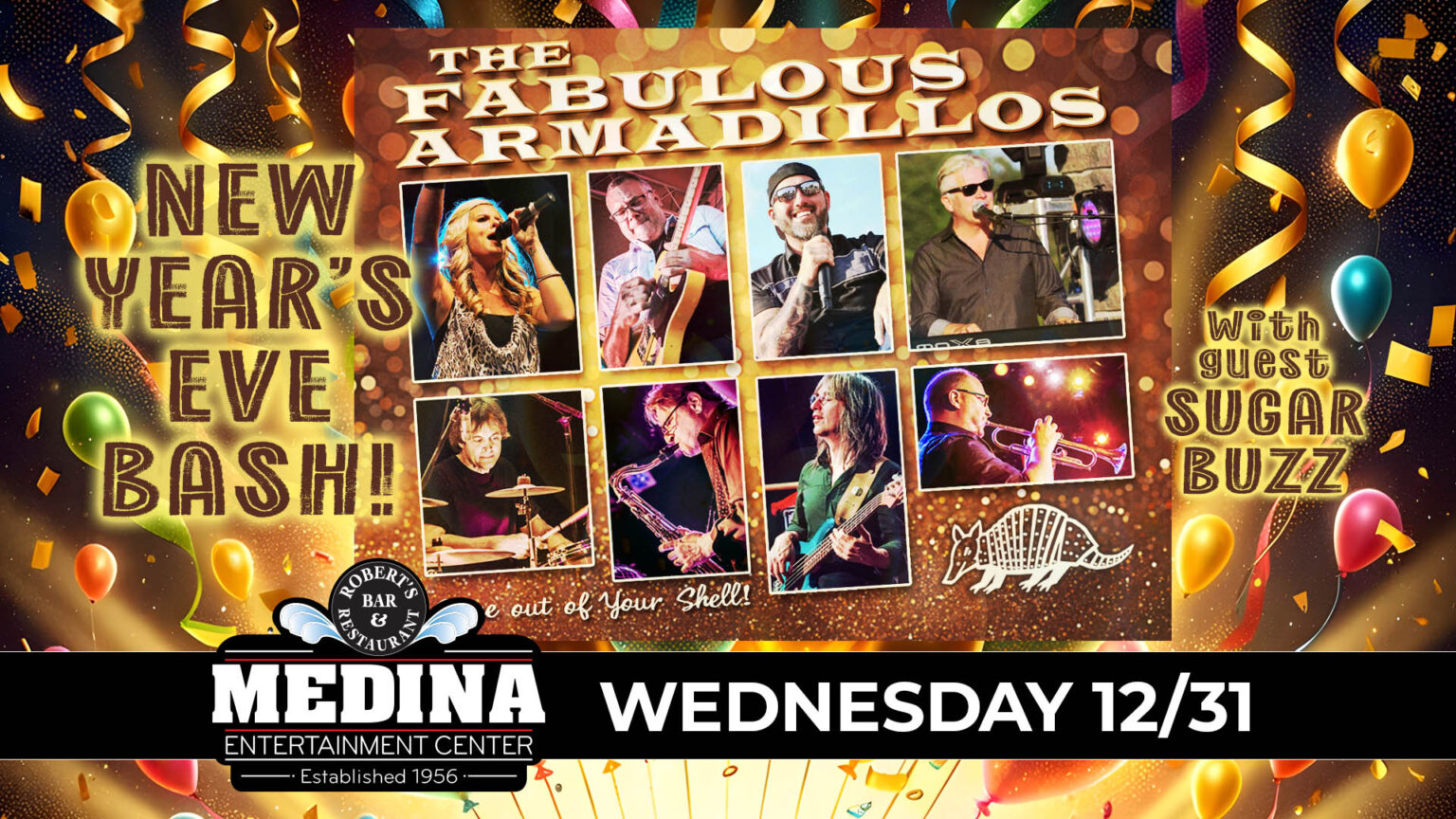 New Year's Eve Bash - THE FABULOUS ARMADILLOS PARTY BAND - NOBOOL Presents