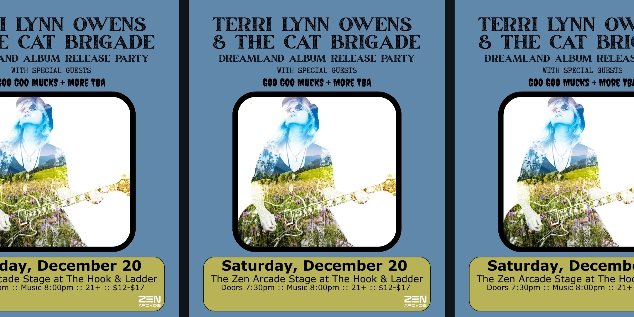 Saturday, December 20 The Zen Arcade Stage at The Hook and Ladder Doors 7:30pm :: Music 8:00pm :: 21+ $12 ADVANCE (Box-Office) / $17 DOOR
