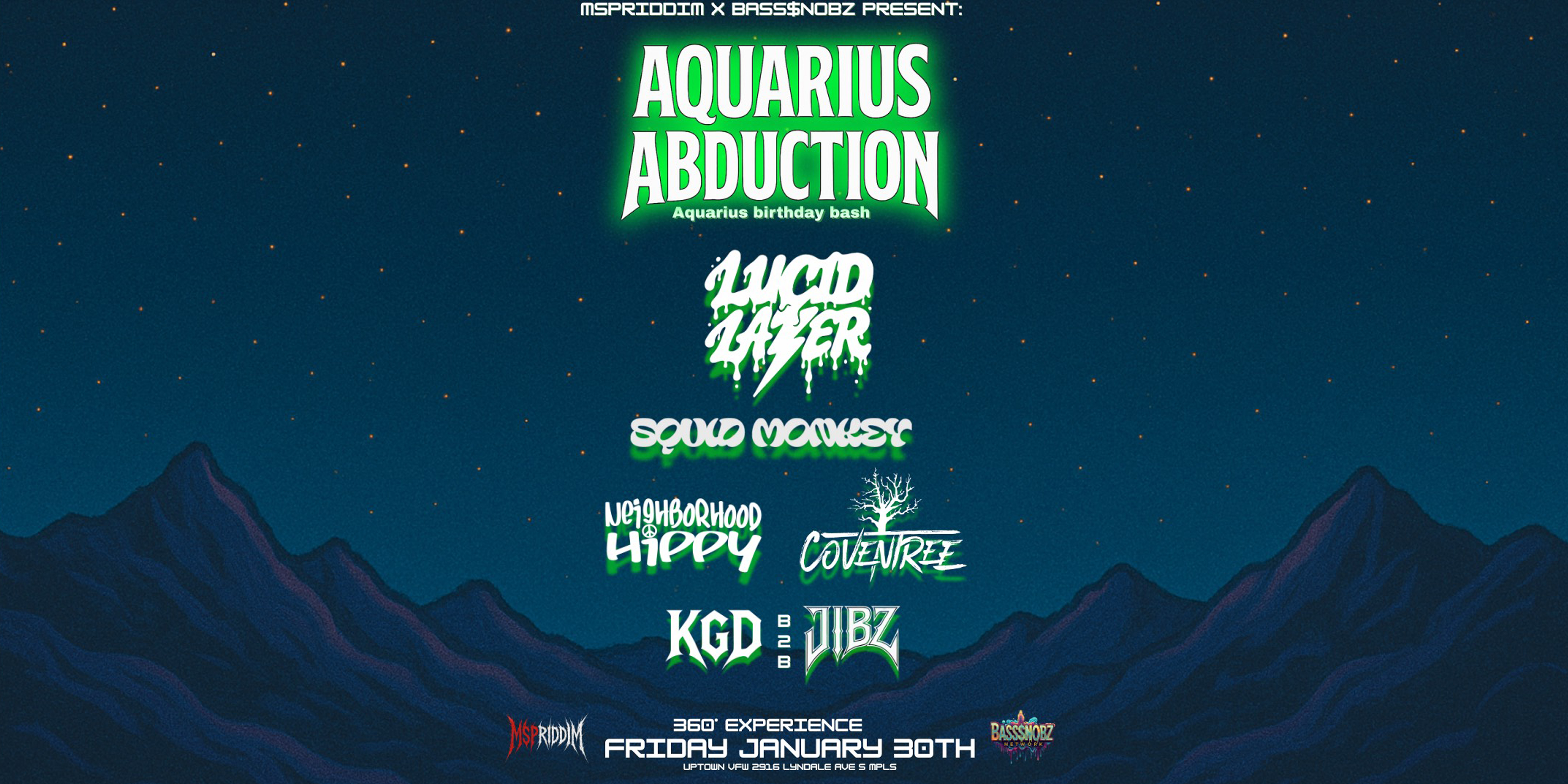 Friday, January 30, 2026 James Ballentine "Uptown" VFW Post 246 2916 Lyndale Ave S Mpls Doors 9pm :: Music 9pm :: 21+ $11 Box-Office / $13 Online / $15 Door