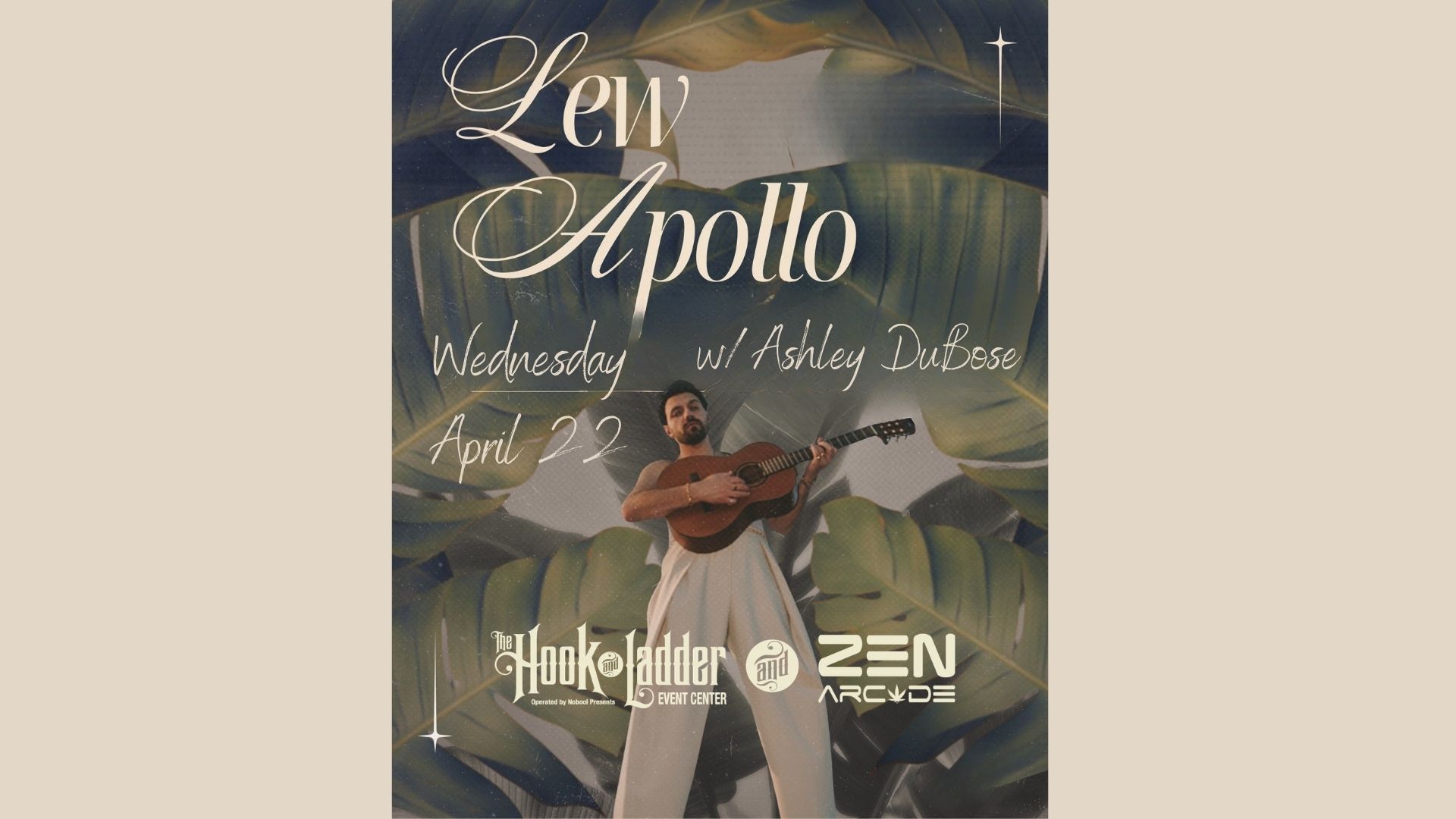 Wednesday, April 22 The Zen Arcade Stage at The Hook and Ladder Doors & Music: 7pm $14 ADV (Box Office) / $16 ADV (Online) / $20 DOOR (Includes Sales Tax, Ticketing Fee, Facility Fee, & CC Processing Fee)