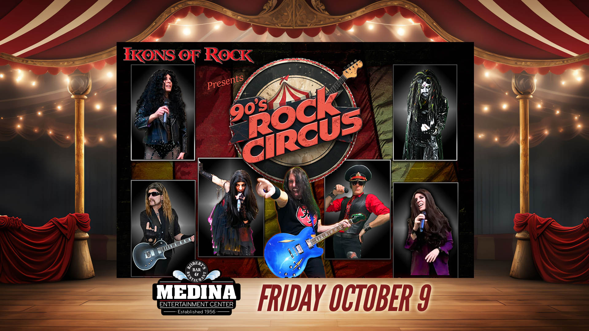 Friday, October 9 Medina Entertainment Center Doors: 7:00PM | Music: 8:00PM | 21+ Gold Reserved Seat $44 / Silver Reserved Seat $39 / General Admission $29 (plus applicable fees)