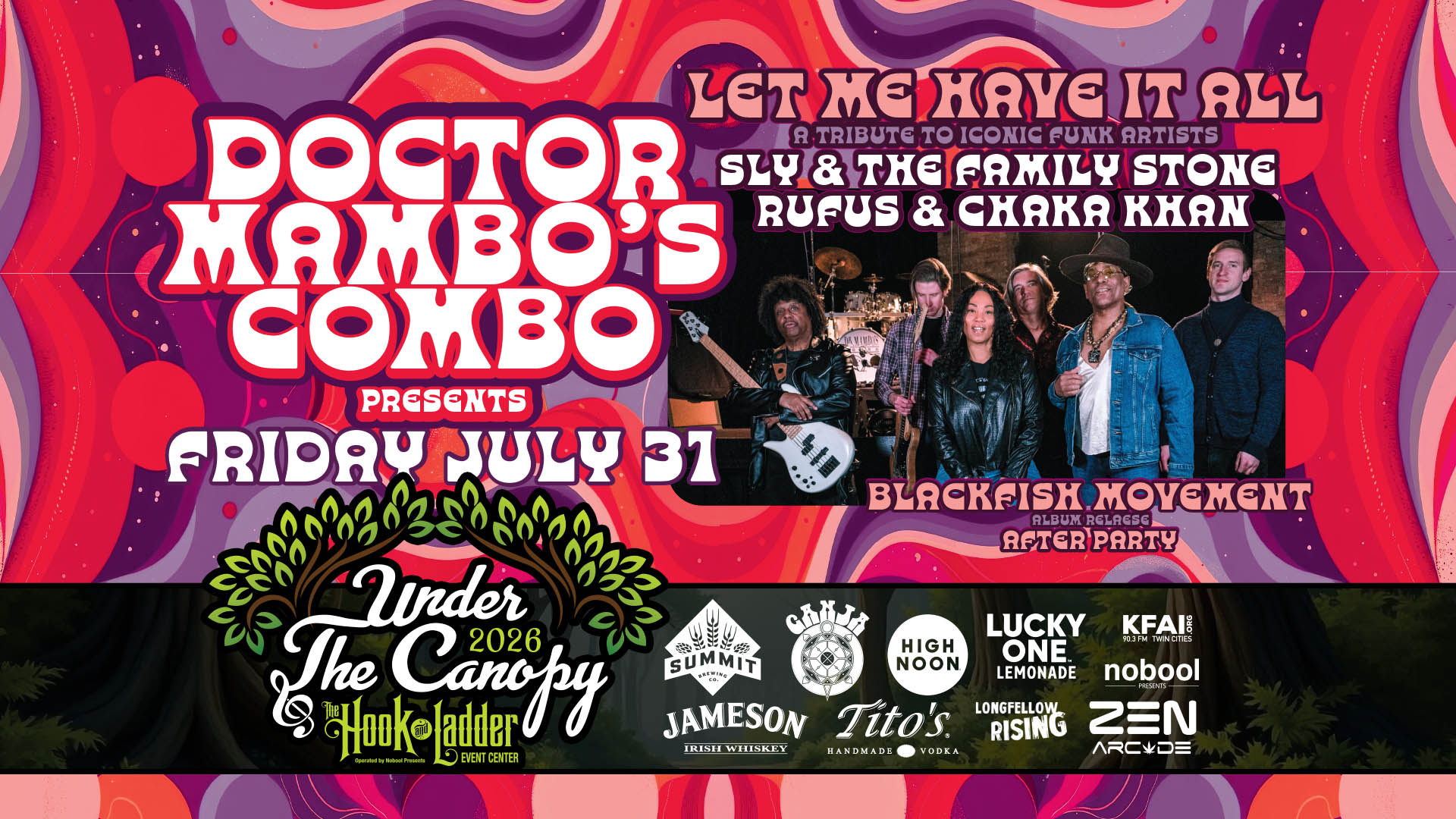 Friday July 31 Under The Canopy at The Hook and Ladder Theater "An Urban Outdoor Summer Concert Series" Doors 6:00pm :: Music 7:00pm :: 21+ RAIN or SHINE