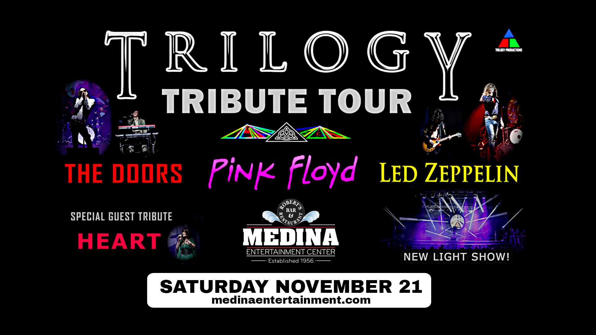 Saturday, November 21 Medina Entertainment Center Doors: 6:30PM | Music: 7:30PM | 21+ Gold Reserved Seat $47 / Silver Reserved Seat $42 / General Admission $31 (plus applicable fees)